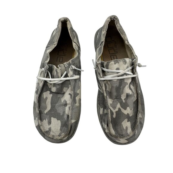 Hey Dude Wendy Funk Cloud Camo Sneakers Womens 10 Gray Slip-On Casual Flats - Picture 2 of 14